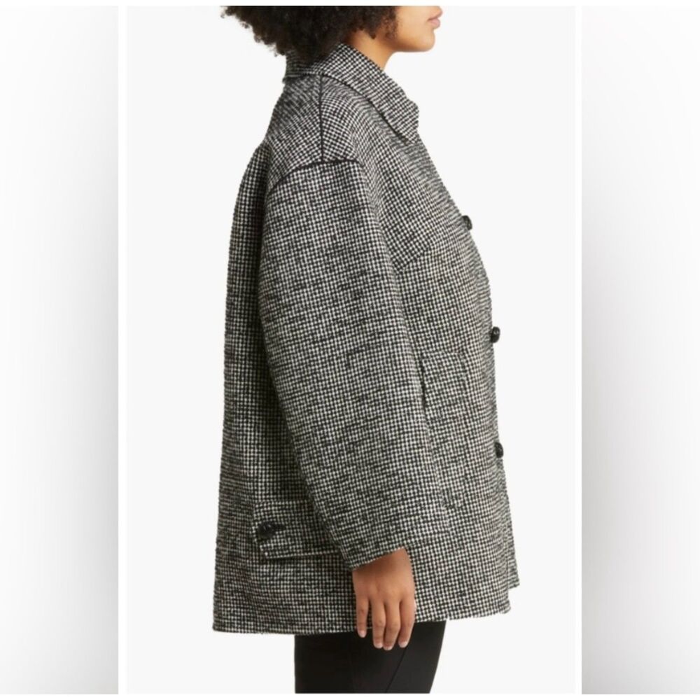Lafayette 148 Wool Blend Oversized Coat Black Multi 1X Excellent Condition - Picture 4 of 13